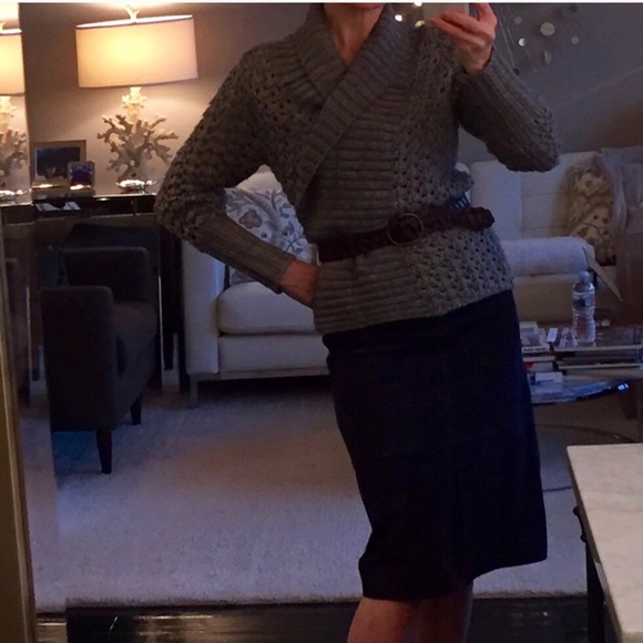 Open-knit Green/Grey Metallic Hazel Sweater - Picture 3 of 8